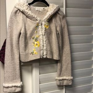Anthropologie hooded crop sweater